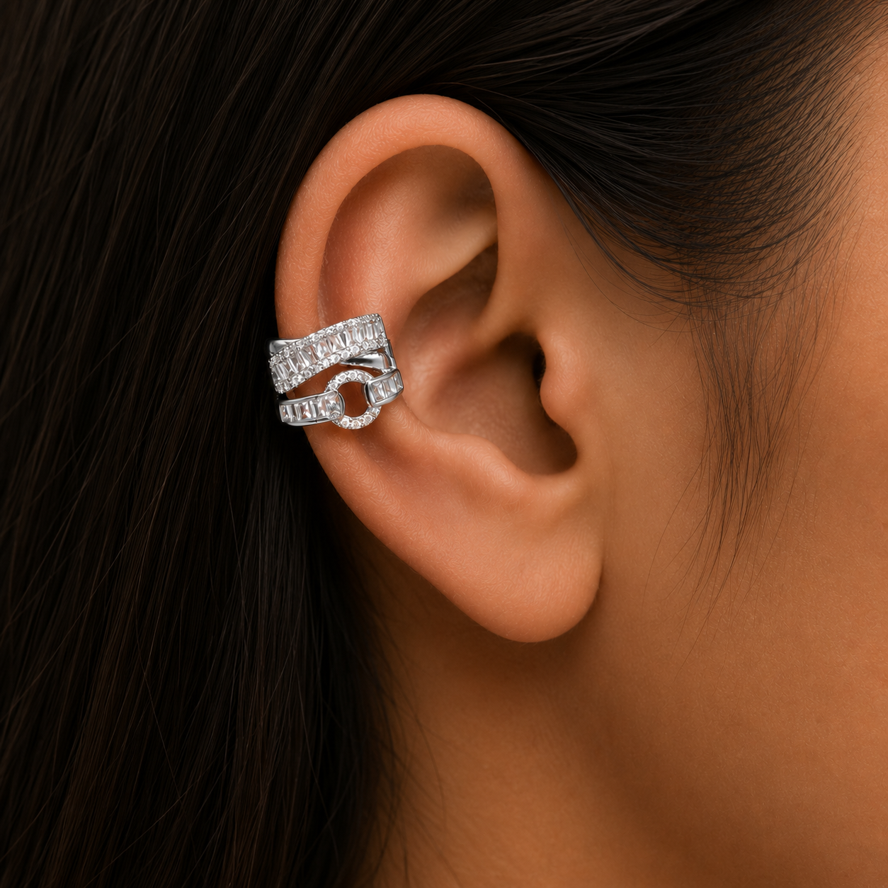 Ear cuff fibbia baguette