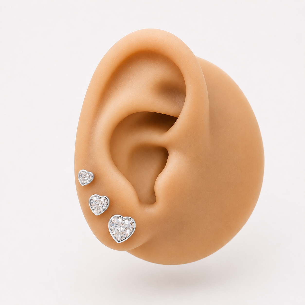 Orecchini cuori lobini silver