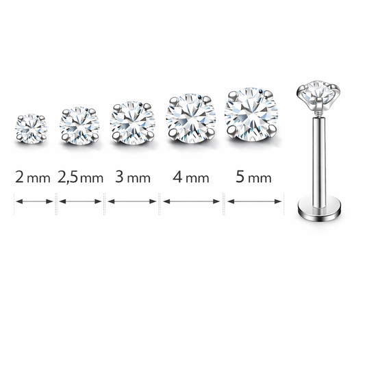 Piercing punto luce silver titanio